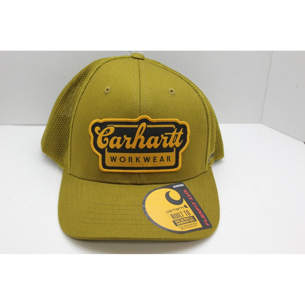 Carhartt Rugged Flex Twill Mesh-Back Script Patch Cap Brown AH6738-M One Size